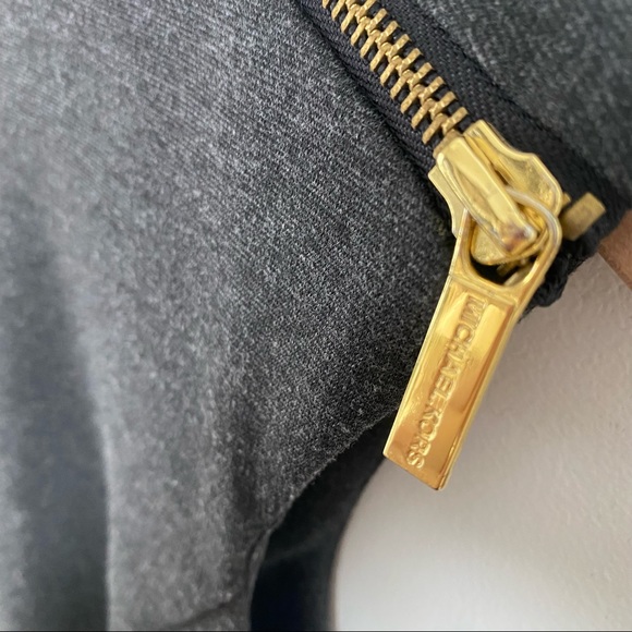 michael michael kors charcoal tailored dress with gold zipper detail - Picture 4 of 5